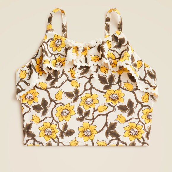 J Crew Girls' rickrack swimsuit top Size 14 Yellow Color - Picture 1 of 6